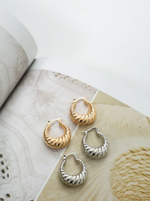 Twisted Croissant Hoop Earrings