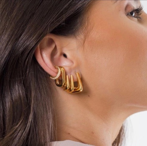 Triangular Hoop Earrings