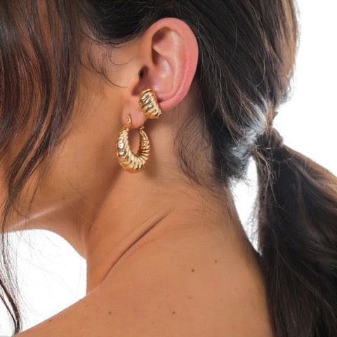 Twisted Croissant Hoop Earrings